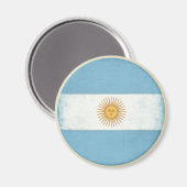 Aimant avec drapeau Vintage en détresse d'Argentin (Recto/Verso)