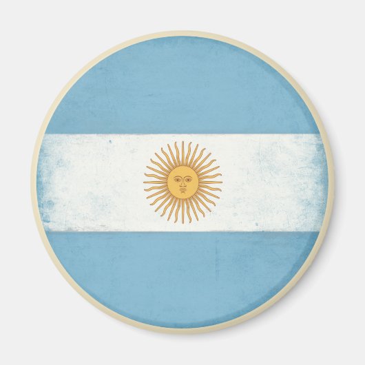 Aimant avec drapeau Vintage en détresse d'Argentin (Devant)