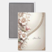 Aimant avec embellissements floraux et perles (Recto/Verso)