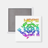 Aimant avec espoir écrit en Multicolor (Recto/Verso)