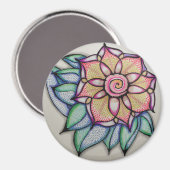 Aimant avec fleur de méditation (Recto/Verso)