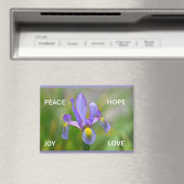Aimant avec fleur d'Iris et thèmes de l'Avent (In Situ (Lave-vaisselle))