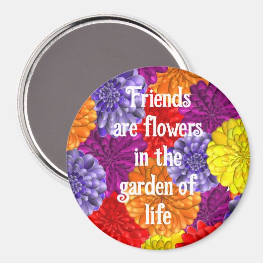 Aimant avec fleurs pour amis (Recto/Verso)