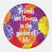 Aimant avec fleurs pour amis (Devant)