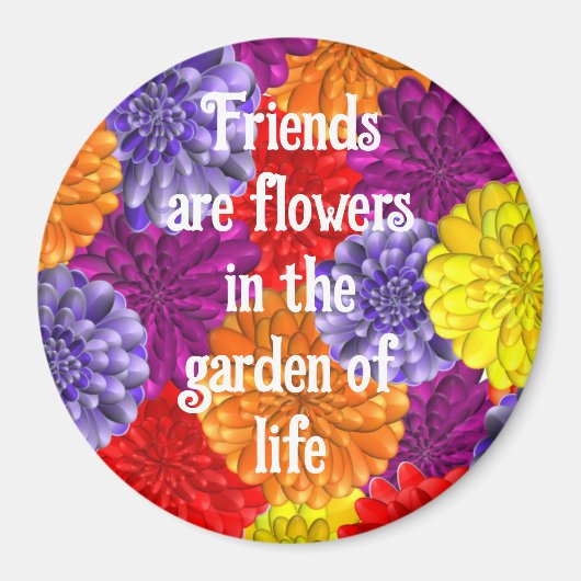 Aimant avec fleurs pour amis (Devant)