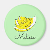 Aimant avec fun citron en tranche design (Devant)