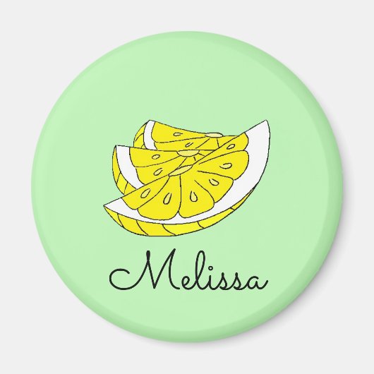 Aimant avec fun citron en tranche design (Devant)