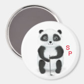 aimant avec golf jouant panda (Recto/Verso)