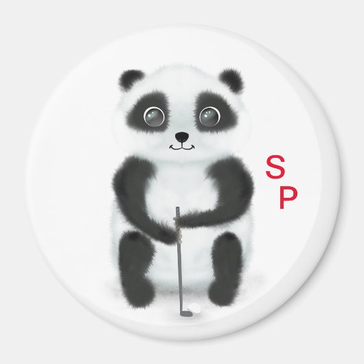 aimant avec golf jouant panda (Devant)