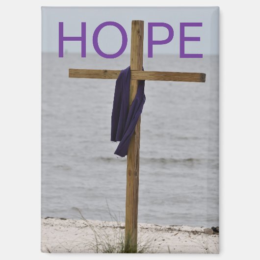 Aimant avec image de la Croix sur la plage (Recto)