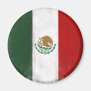 Aimant avec le drapeau affligé du Mexique