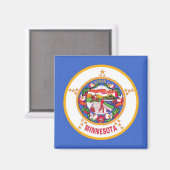 Aimant avec le drapeau de l'État du Minnesota - Ét (Recto/Verso)