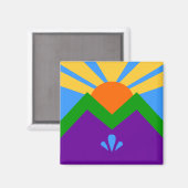 Aimant avec le drapeau de Manitou Springs (Recto/Verso)