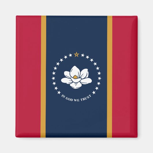 Aimant avec le drapeau du Mississippi (Devant)