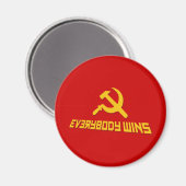 Aimant Avec le socialisme, tout le monde gagne ! Satire d (Recto/Verso)