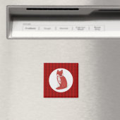 Aimant avec l'illustration rouge et le plaid de (In Situ (Lave-vaisselle))