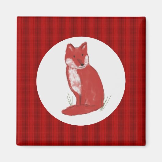 Aimant avec l'illustration rouge et le plaid de (Devant)