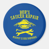 Aimant avec logo de Bob's Saucer Repair (Devant)