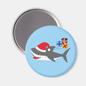Aimant avec un requin de vacances mignon (Recto/Verso)