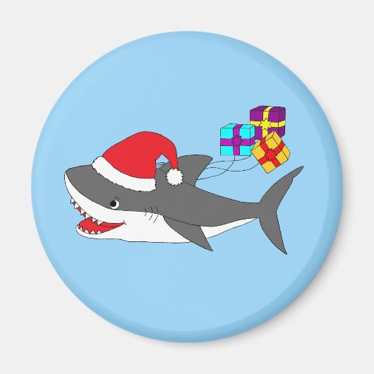 Aimant avec un requin de vacances mignon (Devant)