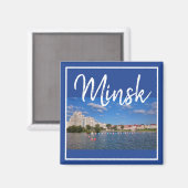 Aimant avec vue de l'architecture de Minsk, Biélor (Recto/Verso)