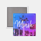 Aimant avec vue de l'architecture de Minsk, Biélor (Recto/Verso)