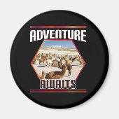 Aimant Aventure Await - Alpaca Llama Travel (Devant)