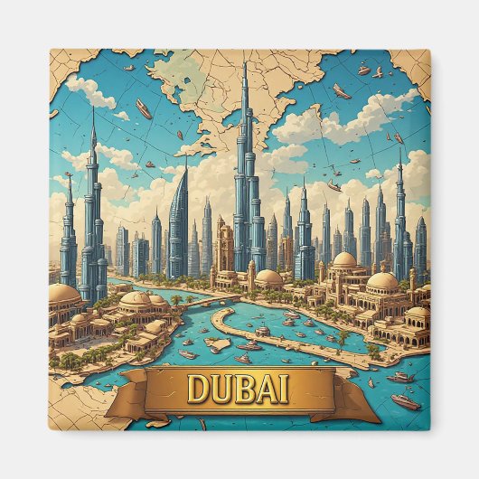 Aimant 🧲 Aventure dans le désert de Dubaï - Souvenir de  (Devant)