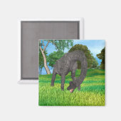 Aimant Aventure de dinosaure à long cou dans la jungle (Recto/Verso)