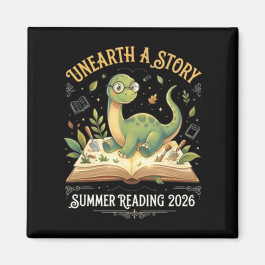 Aimant Aventure de lecture Dino Été 2026 T (Devant)