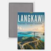 Aimant 🌿 Aventure de l'île de Langkawi en Malaisie 🌉 (Recto/Verso)