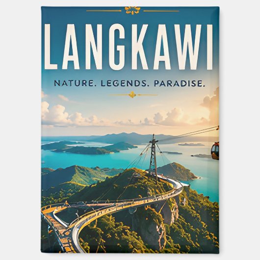 Aimant 🌿 Aventure de l'île de Langkawi en Malaisie 🌉 (Recto)