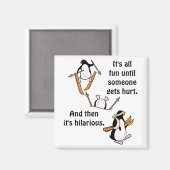 Aimant Aventure de ski de Penguin (Recto/Verso)