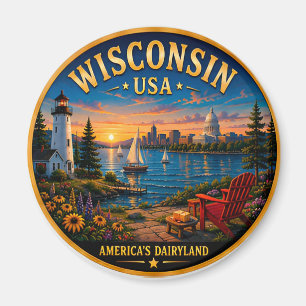 Aimant Aventure des Grands Lacs du Wisconsin 🟡
