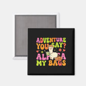 Aimant Aventure dites-vous lama mes bagages  (Recto/Verso)