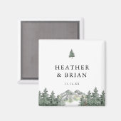 Aimant Aventure Forest Mountain Mariage Faveur (Recto/Verso)