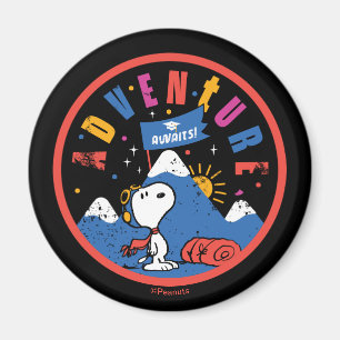 Aimant Aventure Snoopy Attend la Conception de la Montagn