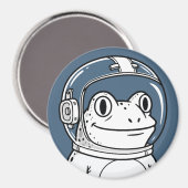 Aimant Aventure spatiale de la grenouille astronaute mign (Recto/Verso)