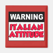 Aimant Avertissement Attitude italienne (Devant)