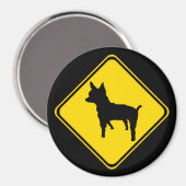 Aimant Avertissement - Chihuahua Xing ! (Recto/Verso)