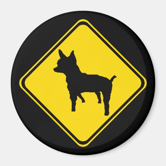 Aimant Avertissement - Chihuahua Xing ! (Devant)