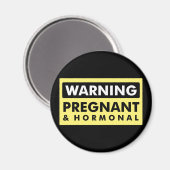 Aimant Avertissement : Enceinte et Hormonal (Recto/Verso)