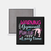 Aimant Avertissement Gymnaste peut se retourner à tout mo (Recto/Verso)