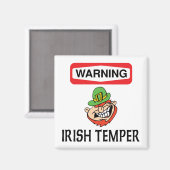 Aimant Avertissement Irish Temper (Recto/Verso)