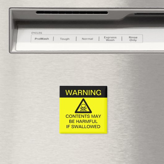 Aimant AVERTISSEMENT - Nuisible en cas d'ingestion (perso (In Situ (Lave-vaisselle))