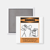 Aimant Avertissement Organisateur Temperamental (Recto/Verso)
