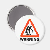 Aimant Avertissement - Passage à niveau des personnes âgé (Recto/Verso)