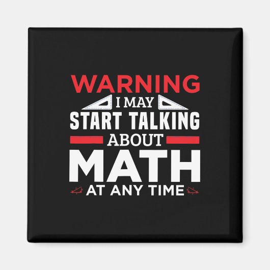 Aimant Avertissement Peut Commencer À Parler Math Drôle E (Devant)