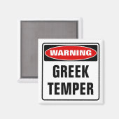 Aimant Avertissement Temper grec (Recto/Verso)