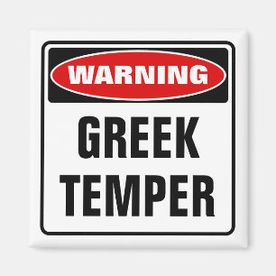 Aimant Avertissement Temper grec
